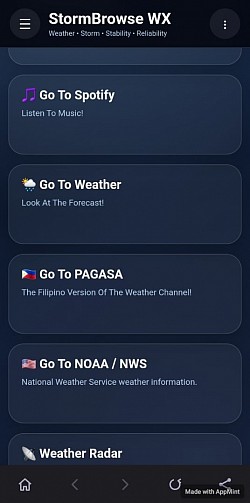 Main Menu Of StormBrowse